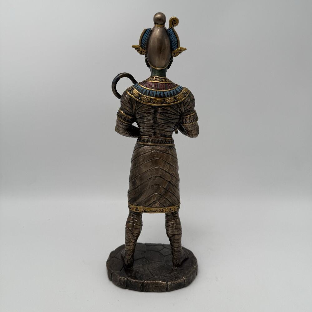 10 3/8 Egyptian Osiris God of Dead Afterlife Flail & Crook Statue Bronze Finish - Picture 3 of 6